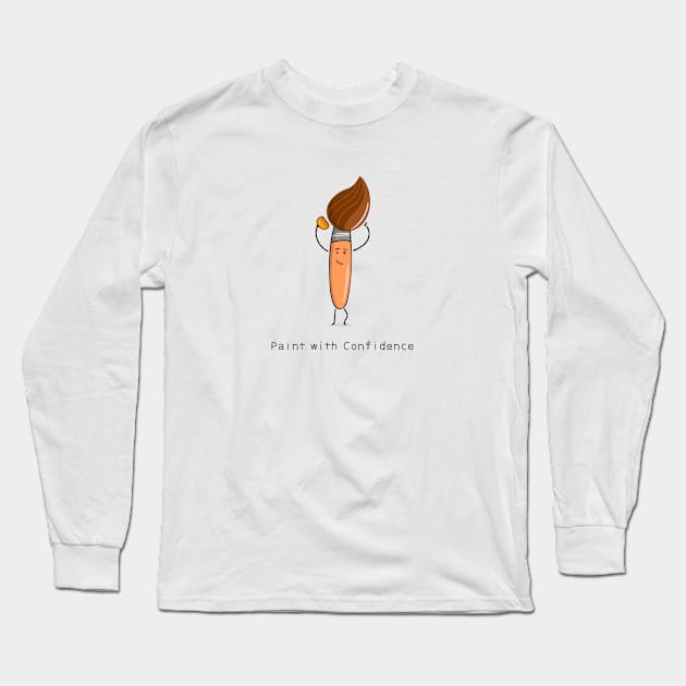 funny paintbrush Long Sleeve T-Shirt by wordspotrayal